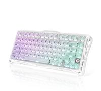 GravaStar Clavier Gaming Mercury K1 Lite 75%, sans Fil Tri-Mode (2,4GHz/Bluetooth/Câble), Clavier Mécanique Hot-Swap Gasket, Switchs Linéaires Pré-Lubrifiés, Rétroéclairage RGB - Crystal Aurora