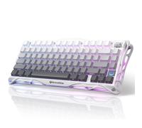 GravaStar Mercury K1 75% Clavier mécanique gaming en alliage d’aluminium avec emplacements Hot-Swap, commutateurs linéaires et rétroéclairage RGB - Dégradé blanc