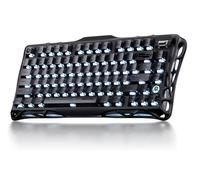 GravaStar Mercury K1 Clavier de jeu mécanique sans fil 75 %, alliage d'aluminium, joint d'étanchéité, clavier personnalisé compact, commutateurs linéaires, rétroéclairage RVB - Brume noire