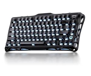 GravaStar Mercury K1 Clavier de jeu mécanique sans fil 75 %, alliage d'aluminium, joint d'étanchéité, clavier personnalisé compact, commutateurs linéaires, rétroéclairage RVB - Brume noire