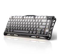 GravaStar Mercury K1 Clavier Mécanique de Jeu avec BT5.0/2.4G /Type-C, 75% Gasket Clavier Gamer RGB Rétroéclairé, Commutateurs Linéaires Pré-Lubrifiés Compatible QWERTY (Noir)