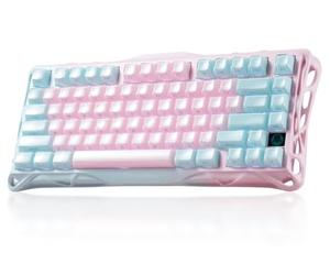GravaStar Mercury K1 Lite Clavier Gamer Mécanique sans Fil 75%, Lumen Rose