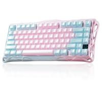 GravaStar Mercury K1 Lite Clavier Mécanique de Jeu avec BT5.0/2.4G /Type-C, 75% Gasket Clavier Gamer RGB Rétroéclairé, Commutateurs Linéaires Pré Lubrifiés, QWERTY (Lumen Rose)