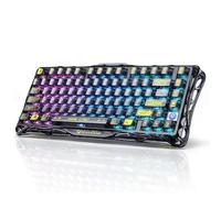 GravaStar Mercury K1 Lite Clavier mécanique gaming 75% Gasket Hot-Swap sans fil BT5.0/2.4G/USB-C Rétroéclairage RGB QWERTY Noir pour Win/Mac