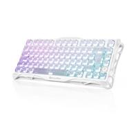 GravaStar Mercury K1 Lite QWERTZ 75% Clavier de Jeu Crystal Aurora | Clavier de jeu 75 % sans fil avec mode tri-mode (2,4 G/BT/USB-C), Hot Swap, sans fil, joint, éclairage RVB