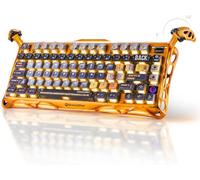 GravaStar Mercury K1 Pro Clavier de jeu sans fil, fabriqué à la main, en alliage d'aluminium, disposition 75 %, conçu pour durer et esthétique unique, jaune