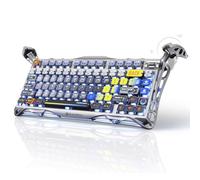 GravaStar Mercury K1 Pro Clavier Gamer sans Fil, QWERTY, Alliage d'Aluminium, Clavier Personnalisé Disposition 75%, Conçu pour la Durabilité et Un Esthétique Unique (argenté interstellaire)