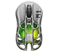 GravaStar Mercury M1 Pro Souris gaming sans fil super légère 4K Hz en alliage de magnésium, 26000 dpi, capteur PAW3395, 5 boutons programmables, RGB, design évidé, Gunmetal