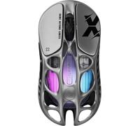 GravaStar Mercury X 49 g Souris de jeu sans fil, capteur PAW 3950 de 32 000 DPI, fréquence de sondage de 1000 Hz, argentée