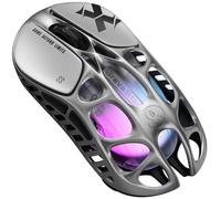GravaStar Mercury X Souris Gamer sans Fil - 49g Ultra Légère, 32 000 DPI PAW3950, Châssis en Alliage de Magnésium, RGB, 5 Boutons Programmables (Argent - 1K)