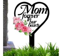 Grave Decorations, Sympathy 2D Acrylic Stake, Heart and Crossing Memorial Markers, Stake for Outdoors Yard Garden Remembrance, Cemetery Use, Convenient to Install