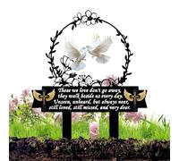 Grave Decorations, Sympathy 2D Acrylic Stake, Heart and Crossing Memorial Markers, Stake for Outdoors Yard Garden Remembrance, Cemetery Use, Convenient to Install