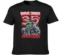Grave Digger Men T-Shirt Printed Camiseta Tee Top Black L