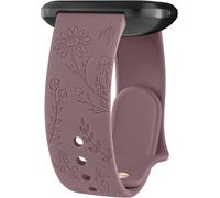 Gravé Floral Bracelets De Montre 20mm 22mm, Bracelets En Silicone Imperméables, Bracelet De Remplacement Réglable À Dégagement Rapide Pour Homme Femme (Fumée Violet, 20mm)[Let5270482]
