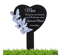 Grave Markers - 12in Memorial Stakes for Mom | Black Waterproof with Metal Stake Durable Weather Resistant Cemetery Decoration Remembrance for Dad Mom Graveyard Lawn