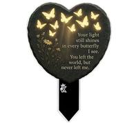 Grave Markers - Heart Shape Remembrance Stake, 2D Hollow Butterfly Design Memorial For Cemetery, Humans Decorative Ornament For Garden Outdoor Funeral Pet Loss Sympathy Keepsake