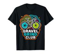 Gravel Grind Club Topo Stars Logo pour Cyclistes de Gravier Adultes T-Shirt