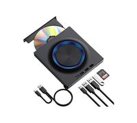 Graveur Blu-ray externe CD/DVD/BD (interfaces USB 3.0 + Type-C), équipé d'un concentrateur USB à 3 ports + d'une liseuse de cartes TF/SD