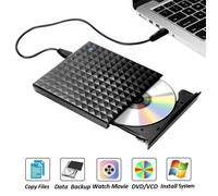 Graveur de CD/DVD-ROM externe USB 3.0 pour ordinateur portable, compatible avec Windows 7/8/10/11, MAC.