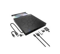 Graveur DVD CD Externe USB 3.0, Lecteur CD DVD Externe 3 Ports USB A ,1 port USB -C 2 port Cartes TF/SD Pour PC Ordinateur Portable Mac,PC Windows