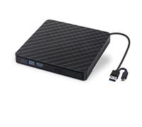 Graveur DVD Lecteur DVD Externe CD USB 3.0 - Graveur DVD CD Combo Ultra Slim DVD ROM CD Player,Compatibilité Windows/MAC OS pour Apple/iMac/Macbook Pro/Macbook Air/Laptop/Desktops/PC (Noir)