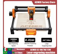Graveur laser Acmer S2 12/7/4W, zone de travail 300x300mm, machine CNC LightBurn compatible pour le bois/cuir/confection de cadeaux, Plug & Play S2-Activity