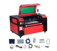 VEVOR Graveur Laser CO2 Machine de Gravure Découpe Laser 60 W Zone de Travail 400x600 mm Vitesse de Travail 0-500 mm/s, avec Assistance Air, Panneau de Commande Numérique, pour Bois, Acrylique, Tissu