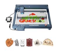 Graveur laser Longer Laser B1 40 W avec assistance pneumatique automatique, graveur laser DIY pour bois, métal, papier, acrylique, verre, cuir, zone de travail, zone de travail 450 x 440 mm
