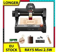 Graveur laser LONGER RAY5 Mini 2,5 W, précision de 0,04 mm, vitesse de 12 000 mm/min, pour bois/acrylique/cuir/métal, 130*140 mm