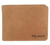 Gravez votre nom, logo ou texte sur un portefeuille en cuir véritable. Protection RFID ajoutée, Taupe, portefeuille rfid