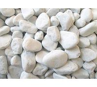 Gravier d'ornement arrondi de marbre de Carrare Blanc Pour décoration de tombe cimetière 10 kg Weiß