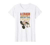 Gravier drôle de vélo de Route survivant d'accident de Route T-Shirt Graphique avec Valeur, Femme, Blanc, M