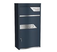 Graviers Design Boîte aux lettres personnalisée, autoportante, en acier revêtu par pulvérisation, avec plaque nominative gravée en acier inoxydable, boîte aux lettres, boîte aux lettres design 8