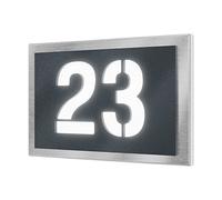Graviers Design Numéro de maison lumineux en acier inoxydable V2A 215x150mm - Anthracite RAL 7016 - Résistant aux intempéries et à la rouille Personnalisable selon votre propre numéro