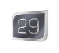 Graviers Design Plaque Numéro de Maison | Chiffres personnalisables | 160x110 mm Anthracite RAL 7016 | Acier inoxydable | Fabriqué en Allemagne