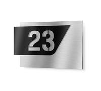 Graviers Design Plaque Numéro de Maison | Chiffres personnalisables | 160x110 mm Noir | Acier inoxydable | Fabriqué en Allemagne