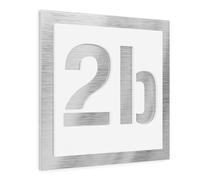Graviers Design Plaque Numéro de Maison | Chiffres personnalisables | 230 x 230 mm Blanc | Acier inoxydable | Fabriqué en Allemagne