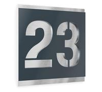 Graviers Design Plaque Numéro de Maison | Chiffres personnalisables | 230 x 230 mm Gris Anthracite RAL 7016 | Acier inoxydable | Fabriqué en Allemagne