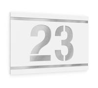 Graviers Design Plaque Numéro de Maison | Chiffres personnalisables | 250 x 175 mm Blanc | Acier inoxydable | Fabriqué en Allemagne