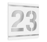 Graviers Design plaque numéro de maison pour extérieur - 120x120 mm, finition blanc, acier inox V2A, personnalisable