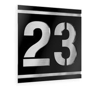 Graviers Design plaque numéro de maison pour extérieur - 120x120 mm, finition noir, acier inox V2A, personnalisable