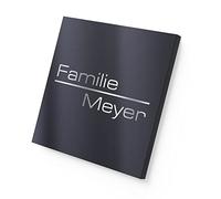 Graviers Plaque nominative en acier inoxydable avec gravure en RAL7016 - Plaque de boîte aux lettres avec nom pour la porte d'entrée - autocollante, vis sans tête ou colle en silicone