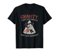 Gravité Amour Couple Dessin Animé Graphique Science Physique T-Shirt