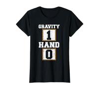 Gravity 1 Main 0 blessures, rééducation T-Shirt Graphique avec Valeur, Femme, Noir, XS