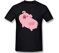 Gravity Falls Waddles Men's Classic Basic Super Soft Cotton T-Shirt Summer Manches Courtes(Large)