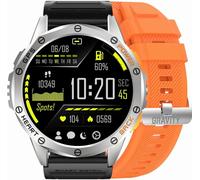 GRAVITY GPS GT24-4 Montre intelligente pour hommes -bracelet en silicone noir + bracelet en silicone orange