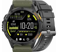 GRAVITY GPS GT24-5 Montre intelligente pour hommes -bracelet en silicone noir + bracelet en silicone vert