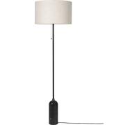 GUBI Gravity Lampadaire Marbre Noir et Abat-jour en Toile Grand