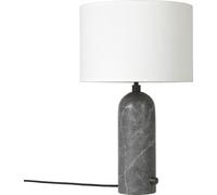 Gubi Lampe à poser Gravity Abat-jour gris marbre et blanc Petit abat-jour