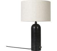 GUBI Gravity Lampe à Poser Marbre Noir et Abat-jour Toile Petit